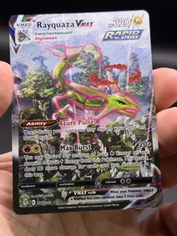 Rayquaza VMAX Alternate Art Secret Rare 218/203 Evolving Skies Pokemon NM- - Image 3