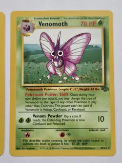 Pokemon TCG Venonat 63/64 and Venomoth 29/64 Rare Jungle Set Lot of 2 Cards 1999 - Image 3