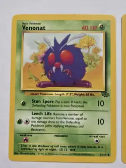 Pokemon TCG Venonat 63/64 and Venomoth 29/64 Rare Jungle Set Lot of 2 Cards 1999 - Image 4