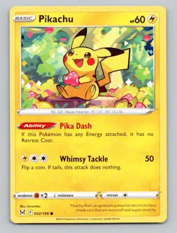 Pikachu 052/196 Common Lost Origin Pokemon - Image 1