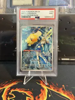 Pokemon TCG Misty's Psyduck Destined Rivals 193/182 Mint Condition PSA 9 - Image 1