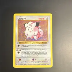 Pokemon TCG Clefairy 1st Edition shadowless Holo Rare 5/102 Base Set 1999 - Image 1