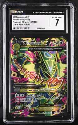 M Rayquaza EX 2015 Pokemon Roaring Skies CGC 7 #105 - Image 1