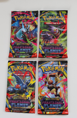 POKEMON MEGA EVOLUTION PHANTASMAL FLAMES 4 BOOSTER PACKS SEALED - Image 1