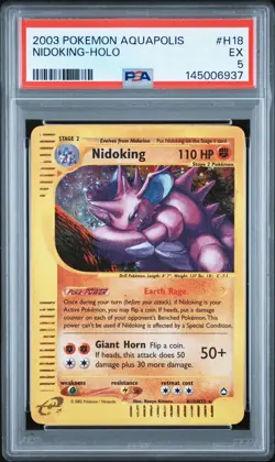 Nidoking Holo H18/H32 Aquapolis 2003 Pokemon - PSA 5 - Image 1