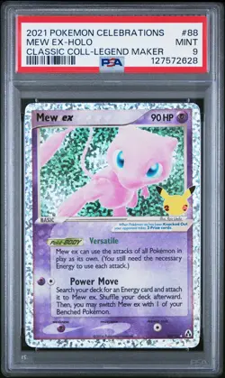 2021 POKEMON CELEBRATIONS CLASSIC COLL #88 MEW EX-HOLO PSA 9 - Image 1