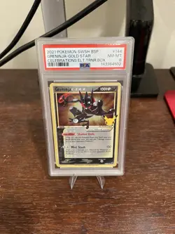 Pokemon Greninja Star Gold Star Promo Holo SWSH144 PSA 8 Sword & Shield Promo - Image 1