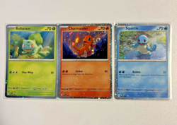 Pokemon 151 Cosmo Holo Promo Bulbasaur Charmander Squirtle SVP 046 047 048 NM/LP - Image 1