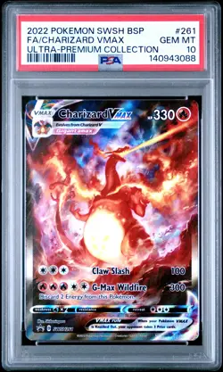 2022 POKEMON SWSH BLACK STAR PROMO #261 FULL ART/CHARIZARD VMAX PSA 10 - Image 1