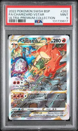 2022 POKEMON SWSH BLACK STAR PROMO #262 FULL ART/CHARIZARD VSTAR PSA 9 - Image 1