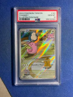 2024 Pokemon TWM EN Chansey Illustration Rare #187 PSA 10 - Image 1