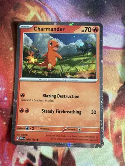 Charmander Cosmo Holo 004/165 - Pokemon TCG Pokemon 151 NM - Image 1