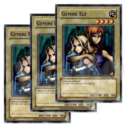 Yugioh - Gemini Elf x 3 - NM - Plus Free Holo Card - Image 1