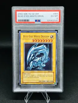 2002 Yu-Gi-Oh! Blue-Eyes White Dragon SDK-001 - PSA 6 EX-MT - Image 1