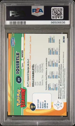 PSA 10✨🌊Squirtle 2000 Canadian Pokemon Card Danone Stadium Tip #31 (96506636) - Image 2