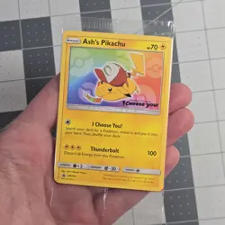 SEALED Ash’s Pikachu TCG SM108 2017 Promo Card Pokemon "I Choose You" Clean - Image 1