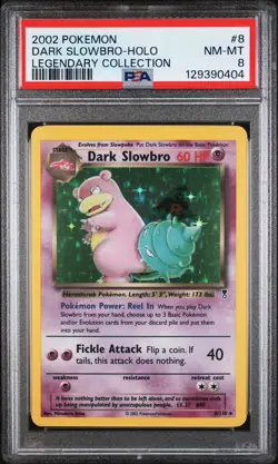 Pokemon Dark Slowbro 2002 Legendary Collection Holo Card 8/110 PSA 8 - Image 1