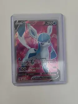 Pokemon Evolving Skies Glaceon v Full Art Holo Card 174/203 SWSH07 NM - Image 1