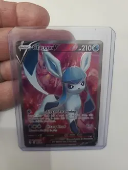 Pokemon Evolving Skies Glaceon v Full Art Holo Card 174/203 SWSH07 NM - Image 4
