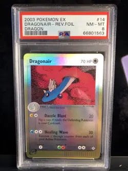 Dragonair 14/97 Reverse Holo PSA 8 EX Dragon Pokemon Card TCG 2003 NM - Image 1