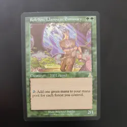 Magic the Gathering MTG card: Rofellos, Llanowar Emissary Urza's Destiny - Image 1