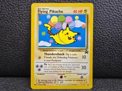 Flying Pikachu Promo #25 Pokemon TCG WOTC Black Star Vintage 2001 Rare Card - MP - Image 1