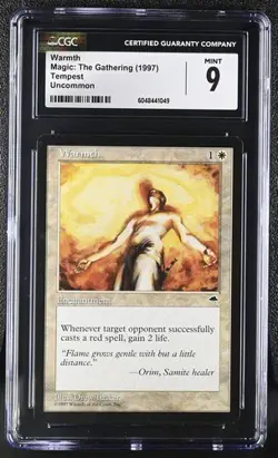 MTG Magic The Gathering Warmth 1997 Tempest CGC 9 - Image 1