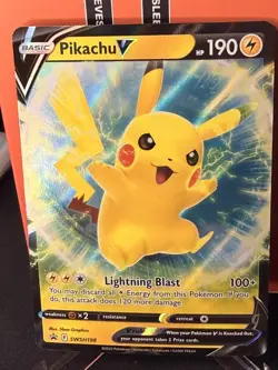 Pikachu V SWSH198 Holofoil Promo Sword & Shield Promo Pokemon NM - Image 1
