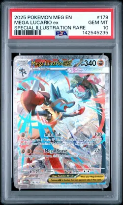 Pokemon Mega Lucario EX 179/132 Special Illustration Rare Holo PSA 10 - Image 1