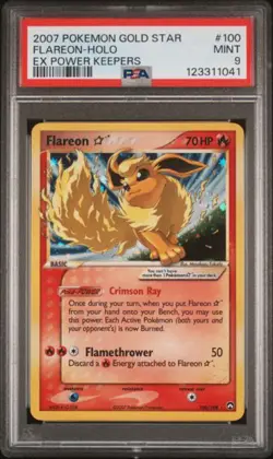 Pokemon Sword & Shield Power Keepers Flareon Gold Star #100 [PSA 9] - Image 1