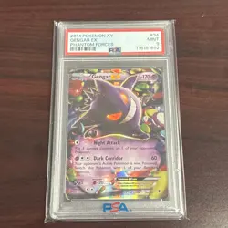2014 POKEMON XY PHANTOM FORCES #34 GENGAR EX PSA 9 - Image 1