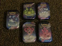 Pokemon Paldean Fates Mini Tin Complete Art Set Factory Sealed - Image 1