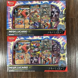 LOT OF 2 Pokemon TCG Mega Lucario EX Premium Figure Collection Sealed SHIPS FAST - Image 1