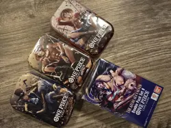 One Piece OP-13 Tin Set Vol 2 (3 Tins) Plus OP-14 Double Pack Set 9 SEALED ENG - Image 2
