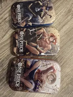One Piece OP-13 Tin Set Vol 2 (3 Tins) Plus OP-14 Double Pack Set 9 SEALED ENG - Image 3