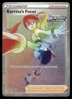 Pokemon Cards Korrina's Focus 174/163 Battle Styles Rare Rainbow NM - Image 1