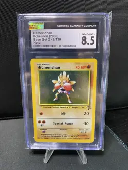 Pokemon Hitmonchan Holo Rare 008/130 Base Set 2 English 2000 CGC 8.5 Graded Card - Image 1