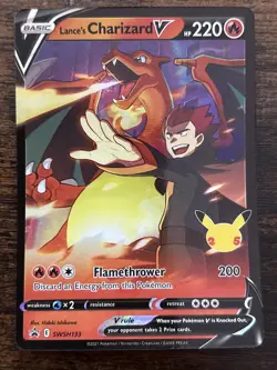 Pokemon TCG Lance's Charizard v SWSH133 Promo Card Near Mint Condition - Image 1