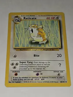 Raticate 40/102, Base Set Pokemon TCG - Image 1