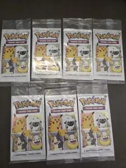 Pokemon General Mills 25th Anniversary 3 Card Booster Pack Sealed X 7 - Image 1