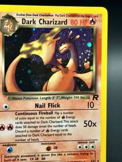 Pokemon Dark Charizard TCG 4/82Holo Rare Card Swirl!! Near Mint￼ - Image 2