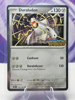 Pokemon TCG Duraludon 129/191 Surging Sparks Stamped Cosmos Holo Promo Card NM - Image 1