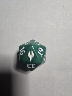Magic the Gathering MTG Spindown/ D20/ Life Counter - PLANESWALKER SYMBOL GREEN - Image 1