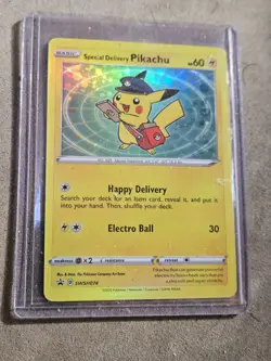 Pokemon Special Delivery Pikachu Promo Holo Card SWSH074 Sword Shield MINT RARE - Image 1