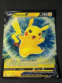 Pikachu V SWSH198 Promo Pokemon Jumbo Card - Image 1