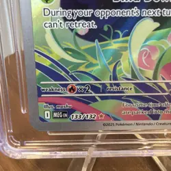 Pokemon Bulbasaur 133/132 Me01: Mega Evolution Illustration Rare Holo CGC 10 GEM - Image 4