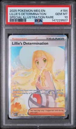 2025 POKEMON MEG EN-MEGA EVOLUTION #184 LILLIE'S DETERMINATION PSA 10 - Image 1