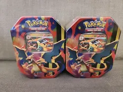 2x Pokemon TCG: Mega Charizard Y Ex Tin - Factory Sealed Lot - Image 1