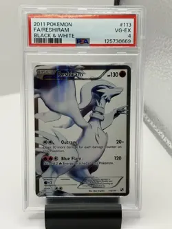 2011 Pokemon Reshiram Full Art Black & White 113/114 PSA 4 VG-EX - Image 1