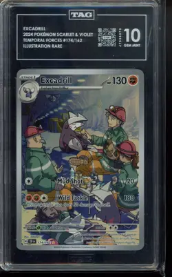 TAG 10 - 2024 Excadrill 174/162 SV05: Temporal Forces Holo Pokemon - Image 1